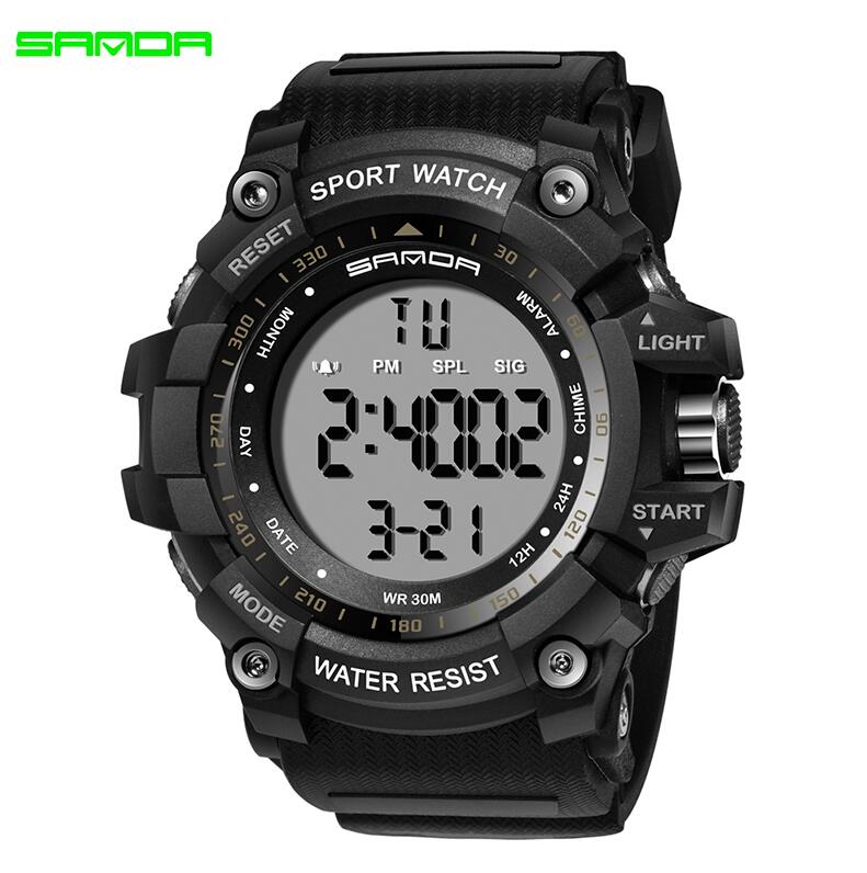 2019 SANDA Digital Watch Men Luxury Brand Military Watch Fashion Men Sport Watch Alarm Stopwatch Clock Male Relogio Masculino