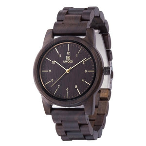 UWOOD Wood Quartz Wristwatches Man Minimalist Retro Raw Sandal Wooden Band Bracelet Male Husband Gift Wrist Bracelet Watches