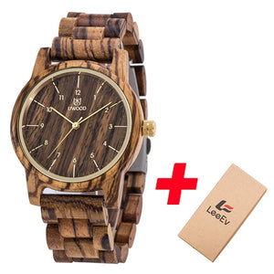 UWOOD Wood Quartz Wristwatches Man Minimalist Retro Raw Sandal Wooden Band Bracelet Male Husband Gift Wrist Bracelet Watches