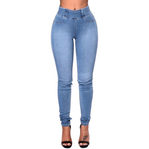 2020 New Fashion Jeans Women Pencil Pants High Waist Jeans Sexy Slim Elastic Skinny Pants Trousers Fit Lady Jeans Plus Size#G30