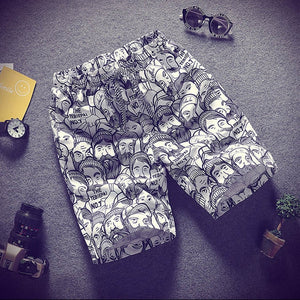 2019 Summer Casual Shorts Men Trousers Male Camouflage Fashion Flowers Print Straight Short Beach Mens Short free shipping