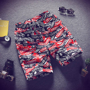 2019 Summer Casual Shorts Men Trousers Male Camouflage Fashion Flowers Print Straight Short Beach Mens Short free shipping