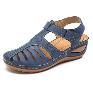 MCCKLE Woman 2020 Summer Leather Vintage Sandals Buckle Casual Sewing Women Retro Sandalias Female Ladies Platform Shoes 36-46