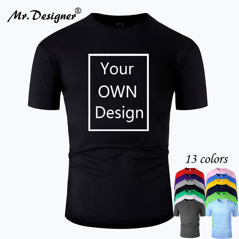 Your OWN Design Brand Logo/Picture Custom Men and women DIY Cotton T shirt Short sleeve Casual T-shirt tops Tee 13 color  tm001