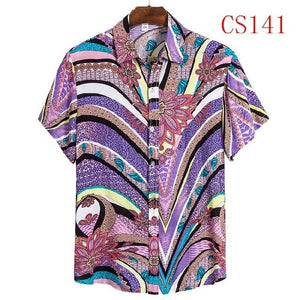 FFXZSJ brand men'S Hawaiian summer shirt 2020 high quality cotton short-sleeved shirt lapel shirt European plus-size casual prin