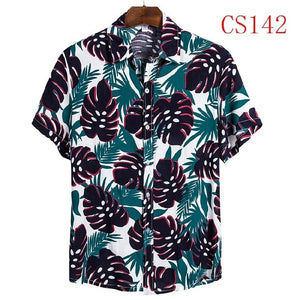 FFXZSJ brand men'S Hawaiian summer shirt 2020 high quality cotton short-sleeved shirt lapel shirt European plus-size casual prin