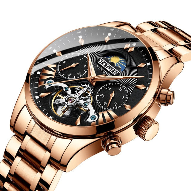 HAIQIN men's/mens watches top brand luxury automatic/mechanical/luxury watch men sport wristwatch mens reloj hombre tourbillon